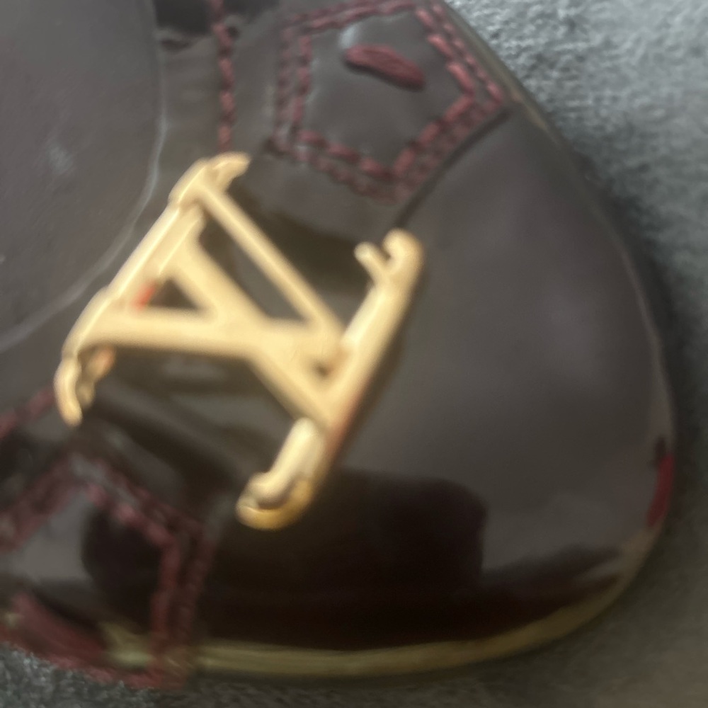 Louis Vuitton /LV Burgundy Patent Leather Oxford Ballet Flat